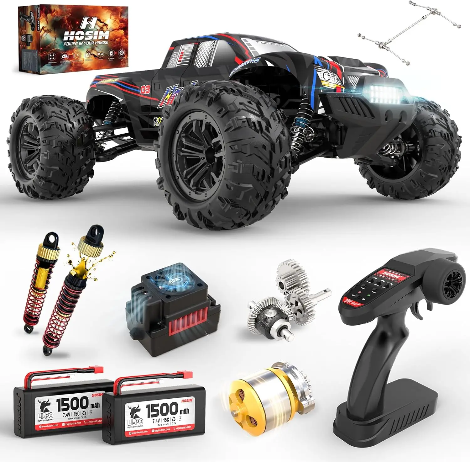 Rc Truck Monster - Carros RC sem escova 1:10 para