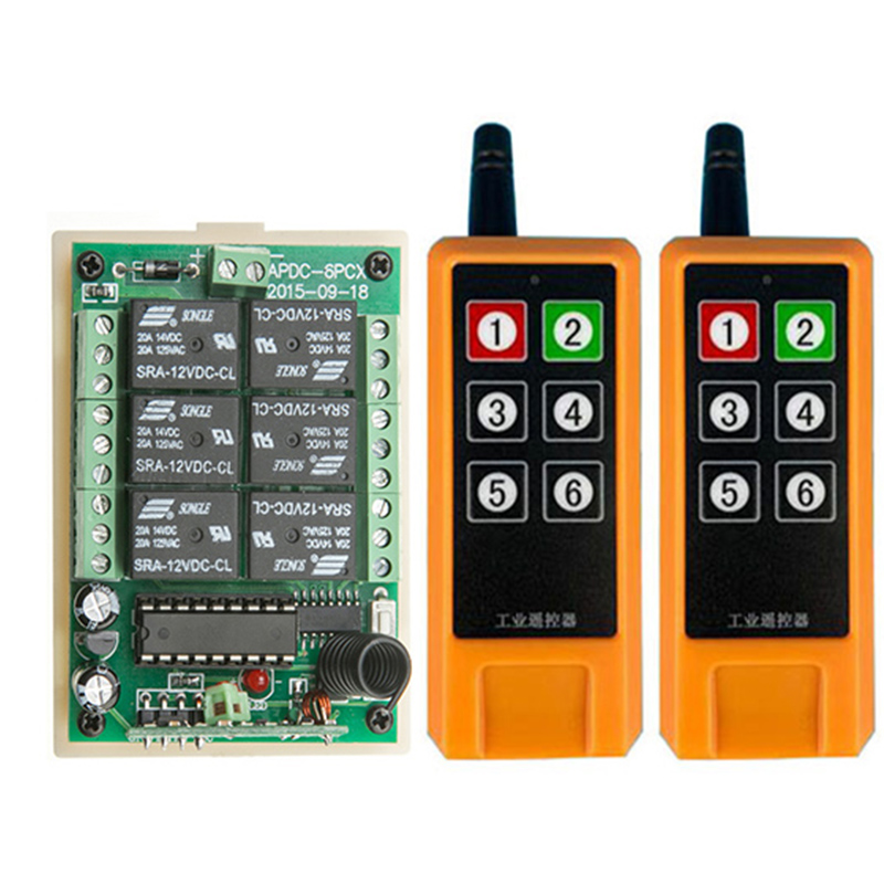 Radio Transmitter 6Ch - Controle Remoto Sem Fio 2000m DC12V