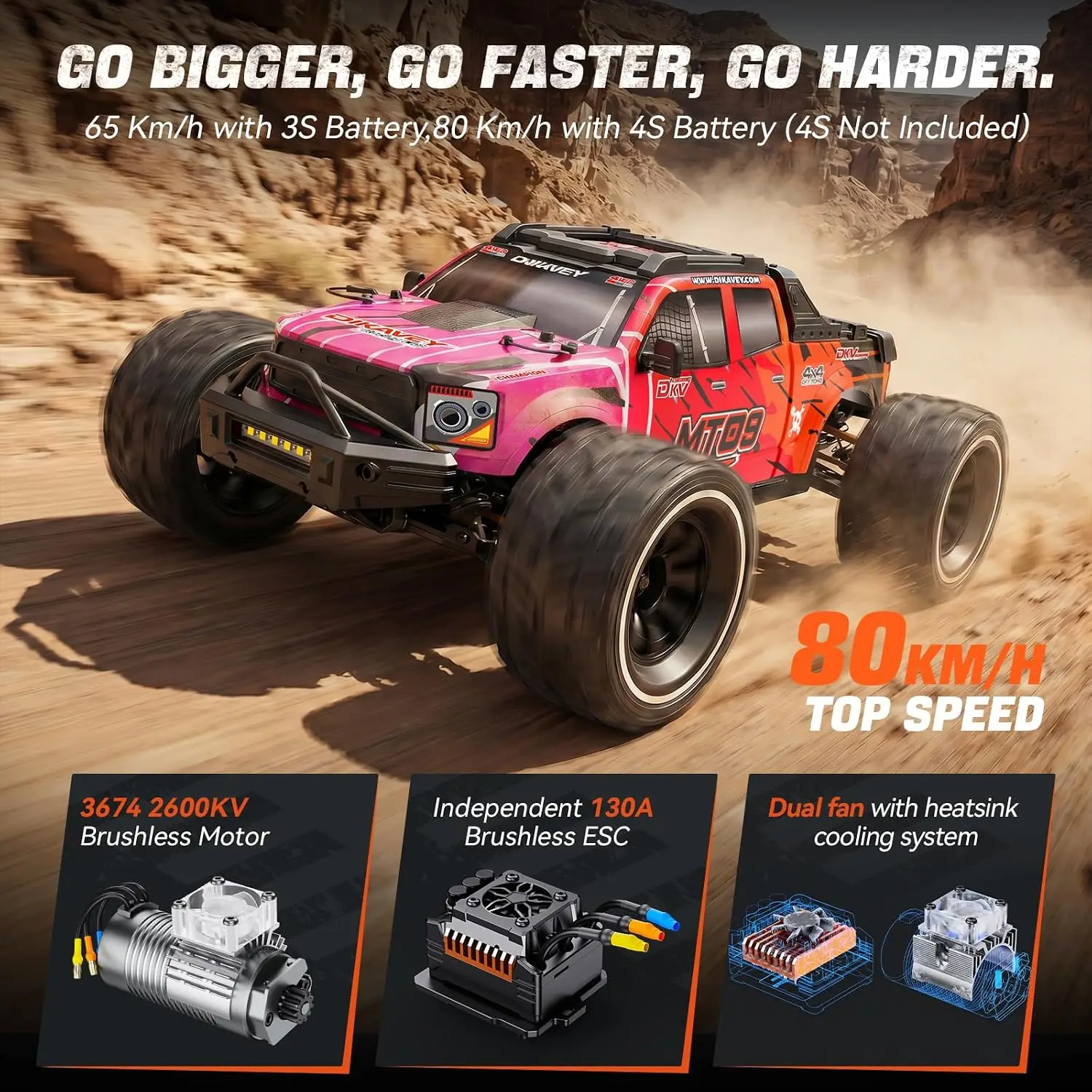 MT09 1/9 4WD Monster Truck RC  - Rc Truck Monster avaliação e preço
